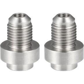2 Pcs Weld on Fitting Bung Hose Adapter, AN20 Male Flare Fuel Tank Fitting Adapter Connector Universal for Car Durable Stainless Steel Silver Tone