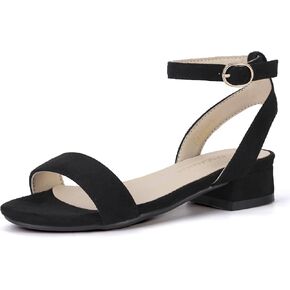 PANDANINJIA Girls Sandals Low Heels Dress Shoes Open Toe Flower Girl Wedding Party for Little Big Kid Dress Sandals