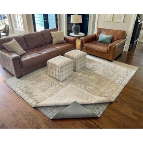Comfort Cush Rug Pad - Pet and Life Friendly, Non-Slip, 9' x 12' Dual Surface 1/4"" Thick Felt & Rubber - Safe for All Floors, Grey, CCRP-FR-912