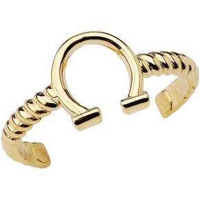 Fine 10k Yellow Gold Horseshoe Rope Toe Ring