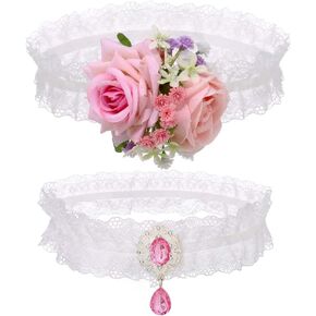 Campsis Wedding Garter Flower Garter for Bride Rhinestone Bridal Garters Wedding Leg Accessories for Women and Girls(2PCS)