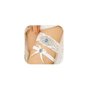 Campsis 2PCS الزفاف الزفاف تسلق كريستال الدانتيل الرباط مجموعة الشريط الأبيض Bowknot العروس الرباط الحزام أحزمة الساق المرنة حفلة موسيقية حزب تأثيري للنساء والفتيات in Kuwait