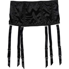 Women Black Stain 6 Wide Straps Removable Metal Buckles Sexy Garter Belt for Stockings Waist Trainer S507B