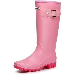 Rain Boots for Women, Waterproof Garden Shoes Womens Rubber Boots, Non-Slip Knee-high Rainboots for Ladies, Lightweight Women Work Tall Fishing Boots, Fashion Mid-Calf Rain Shoes for Outdoor