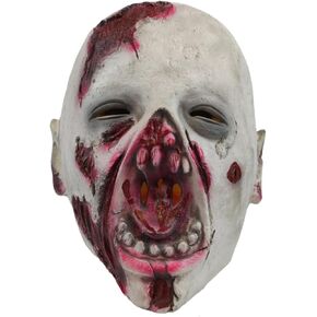 Scary Mask Costume |Creepy Halloween Mask for Adult | Zombie Mask | Gaping Mouthed Monster for Men,Latex Material，Durable,Strong Elastic Suitable for All Kinds of Masquerade Parties