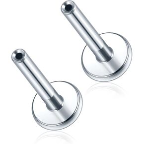 Xpircn Threadless Labret Bar for Flat Back Cartilage Helix Tragus Stud Earrings G23 Titanium - Bar ONLY, 20G/18G/16G