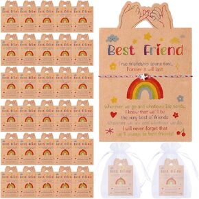 30 مجموعة من أساور الصداقة المنسوجة القابلة للتعديل المصنوعة يدويًا على شكل نجمة مع أفضل بطاقات الأصدقاء وحقائب الأورجانزا من أساور حبل بوهو الساحرة للفتيات والأطفال والنساء وديكورات هدايا الحفلات in Kuwait