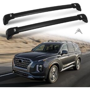 Roof Rack Cross Bars Fit for Hyundai Palisade 2019 2020 2021 2022 2023 2024 2025,Lockable Cargo Carrier Bars Heavy Duty Rooftop Accessories(Work with Side Rails)