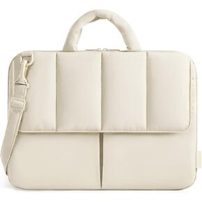 BAGSMART 15-16 Inch Laptop Case Sleeve, Padded Lightweight Laptop Bag with strap for MacBook Air/Pro, Shockproof Water Resistant Laptop Cover Compatible for 15.6 Macbook Dell HP Lenovo Asus, Beige