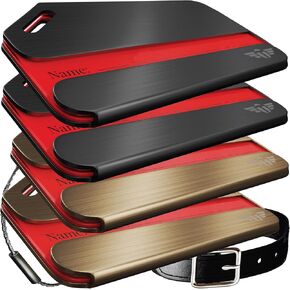 Indestructible Luggage Tags Stand Out with Black & Silver Metal Personalized Luggage Tags for Travel with Free Smart Bag Tag Recovery Included