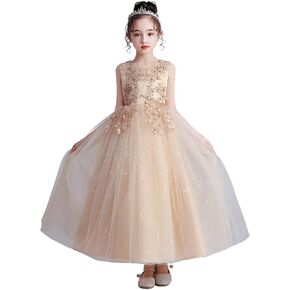 Flower Girl's Long Dress Kids Princess Dress for Wedding Party Easter Special Occasion 3331