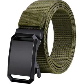 Mens Belts Web Nylon Ratchet Belts for Men Gift Golf Hiking Hunting with Automatic Slide Buckle 1.38" Width