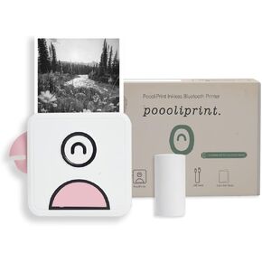 Poooliprint L2 Inkless Pocket Printer - Mini Phone Bluetooth Portable Poooli Thermal Printer for iOS + Android Print Sticky Photos, Labels, Notes, Lists for Journal, Yellow