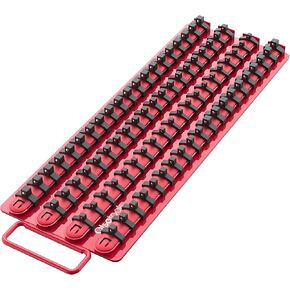Olsa Tools Portable Socket Organizer Tray | Black Rails with Green Clips | Holds 80 Sockets | Professional Quality Socket Holder