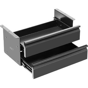 VIVO 16 inch Slide Out Dual Tier Desk Drawer, Under Desk 2 Layer Storage, Black, DESK-DR02