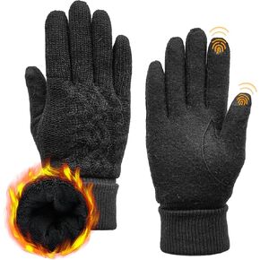 ACUSHLA Merino Wool Gloves for Men & Women - Fleece-lined Touchscreen Thick Warm Winter Glove Liner for Cold Weather