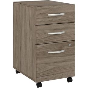 Bush Business Furniture Hybrid 3 Drawer Mobile File Cabinet-Assembled, Legal, Storm Gray