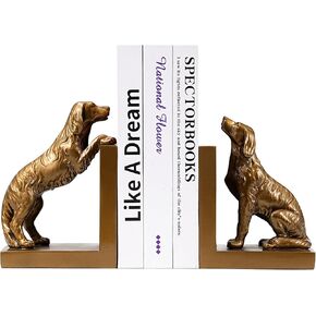 Dog Bookend, Book Ends for Shelves to Hold Books Heavy Duty, Creative Resin Book Holders for Desk Home Office Decoration