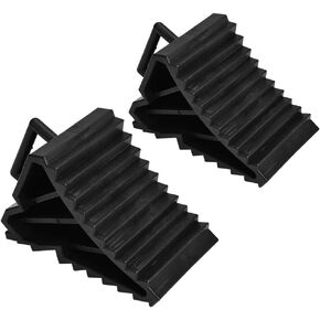 Ejoyous Wheel Chock, 2 Pcs Heavy Duty Black Car Tire Chock Blocks Anti-Slip Tyre Slip Stopper with Handle for RV Travel Trailer Camper Truck, Help Keep Your Vehicle in Place, 2