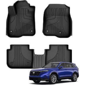 All Weather Floor Mats & Cargo Liner for Honda CRV 2023 2024 2025 (Include-Hybrid) - Custom Fit Floor Liner and Trunk Mat Set for CR-V 1st & 2rd Row & Trunk Liners(Upper Deck).