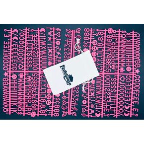 Light Pink Letter Set for Changeable Felt Letter Boards, 3/4" 460 Characters (Includes Letters, Symbols / Emojis, Numbers, Punctuation) & Burlap Storage Bag (Light Pink)