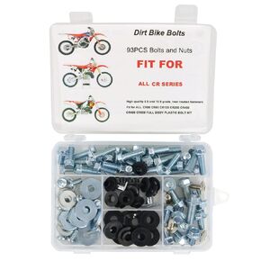 Xitomer 93 PCS Complete Plastics Body Bolt Kit, Fit for CR COMPLETE PLASTICS BODY BOLT KIT CR80 CR85 CR125 CR250 CR450 CR480 CR500, Plastic Bodywork