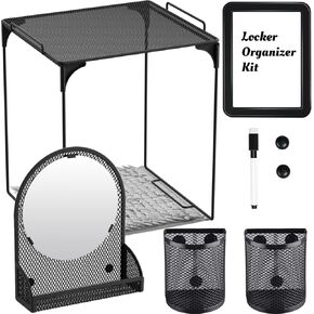 9 Pcs Locker Organizer Kit Includes Locker Shelf Rug Mirror Pen Holder Whiteboard with Marker and Nails Locker Decoration for Back to School Supplies (Blue)