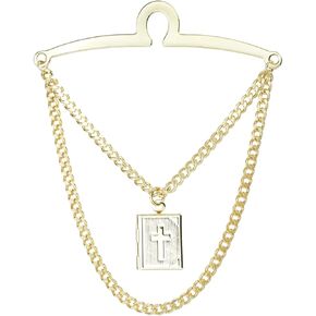 Men's Tie Clips Tie Chain with Charm Cravat Collar Pins Link Style Tie Chain with Gift Box
