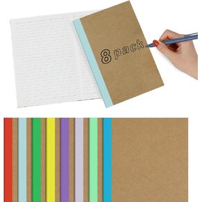 MoKo 32 Pack Composition Notebook with College Ruled, A5 Kraft Cover College Ruled Notebook,60 Pages Lined Journals Notebook Bulk for Office School Supplies, 8.3×5.5 in