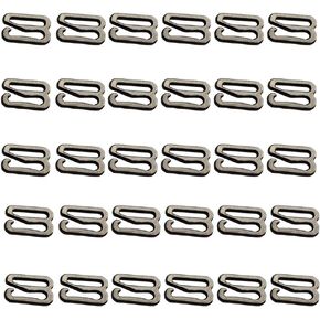 30 Pieces 0.71 Inch Swim Suit Bra Hooks Replacement Bra Strap Adjuster Slide Hook or Swimsuit Tops and Lingerie Accessories Bra Strap Hook Metal for Swimsuit Tops and Lingerie, Black
