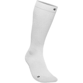 Bauerfeind Run Ultralight Socks - Targeted Compression Zones - Achilles Tendon Relief - Increased Ankle Stability - Comfortable for Running, Walking & Sports - Womens, White, Medium, Shoe Size 4.5-6.5