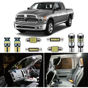 12 Piece White Interior LED Lights Kit for Dodge Ram 2009 2010 2011 2012 2013 2014 2015 2016 2017 2018 Super Bright 6000K Interior LED Light Bulbs Package + Install Tool