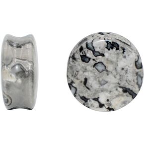 Agate Stone Ear Plugs Tunnels for Women Men Double Saddle Flared Expander Piercing Ears Gauge Plug Natural Organic Stones Stretcher Body Pierced Jewelry Gifts