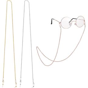 3Pcs Metal Eyeglasses Chain, Hollow Glasses Strap Holder Stylish Eyeglass Chain for Sunglasses Reading Glasses Women
