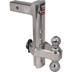 TRIMAX TRZ12AL 12" Premium Aluminum Adjustable Hitch with Dual Hitch Ball and T3 Receiver Lock
