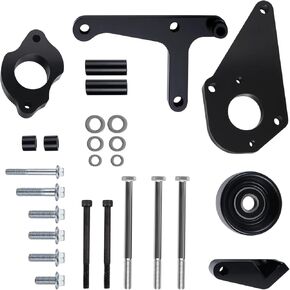 Bevinsee LS Power Steering Pump Alternator Low Mount Bracket Compatible with Camaro LS1 1998-2002 Driver Side Relocation Kit