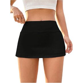 MakeMeChic Women's Y2K Mini Skirt with Shorts Aline Micro Skirt Skort