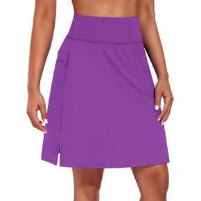 Knee Length Skorts Skirts for Women with Shorts High Waist Golf Skirt 20" Tennis Skirt Athletic Skort with Pockets