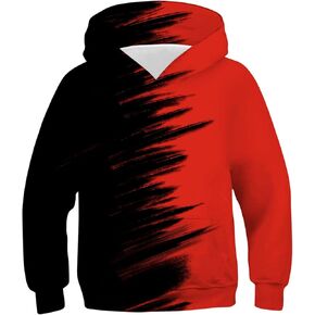 Idgreatim Boys Girls 3D Graphic Hoodie Long Sleeve Hooded Sweatshirt Fall Winter Casual Sport Pullover Size 6-16T