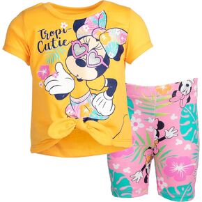 Disney Minnie Mouse Peplum T-Shirt and Bike Shorts Outfit Set Infant to Big Kid