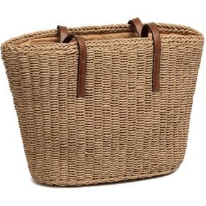 Women's Shoulder Handbags Beach Chic Tote Purse Leisure Vacation Hobo Bag with Zipper Closure