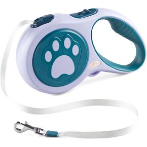 26 ft Heavy Duty Retractable Dog Leash, 360° Tangle Free Pet Walking Leash for Dogs with Anti-Slip Handle/Dispenser/Waste Bags, One-Hand Brake/Pause/Lock for Small/Medium/Large Dog or Cat(8M, Purple)