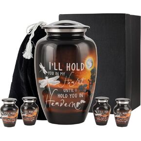 Adult Urn with 4 Small Urns for Human Ashes Keepsake –Urns for Adult Ashes Male & Female, Urns for Human Ashes Adult Female, Cremation Funeral Burial Decorative urns.