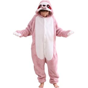 ATOZ Unisex Children Animal Pink Sloth Onesie, Halloween Costume Pajamas Christmas Cosplay Sleepwear For Boys Girls