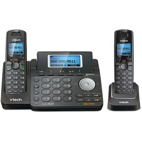 VTech DS6151-11 DECT 6.0 2-Line Expandable Cordless Phone + (1) DS6101-11 Accessory Handset, Black