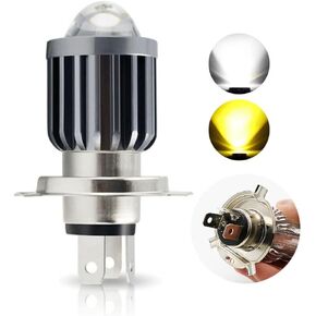 1pcs H4 H6 BA20D moto Led Motorcycle Headlight Bulbs CSP lens Moto 6000LM Hi Lo Lamp Scooter Accessories Fog Lights 3000K 6000K 12－80V (H4, White Yellow)