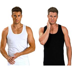 Men's Undershirt White & Black Modal Cotton (2 Boxes 4 Undershirts) Without Tag 250
