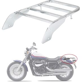 Rear Luggage Rack Solo Seat Sissy Bar Carrier Cargo Tool Box Bracket Panel Holder Shelf Support Motorcycle Accessories for Shadow Steed VLX 600 1999-2007 and for Shadow VT750 C2 1997-2003
