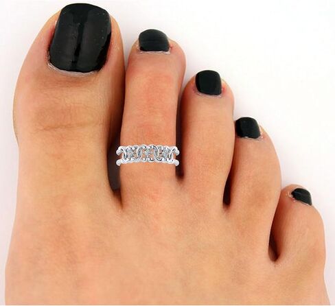 Sterling Silver (Flower, Cluster, Bypass Butterfly, Halo, Leaf, Yin Yang, Designer Band, Solitaire Flower, Love Heart Knuckle, Mid, Stylish Design, Heart Arrow) Toe Rings for Women in Saudi Arabia