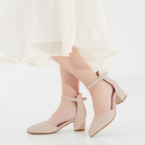 Girls Sandals Closed Toe High Heels Formal Dress Shoes Ankle Strap Pointed Toe Heeled for Little Big Kids in Wedding Party Comfortable Thick Heels Block Chunky Pump Shoes in Kuwait